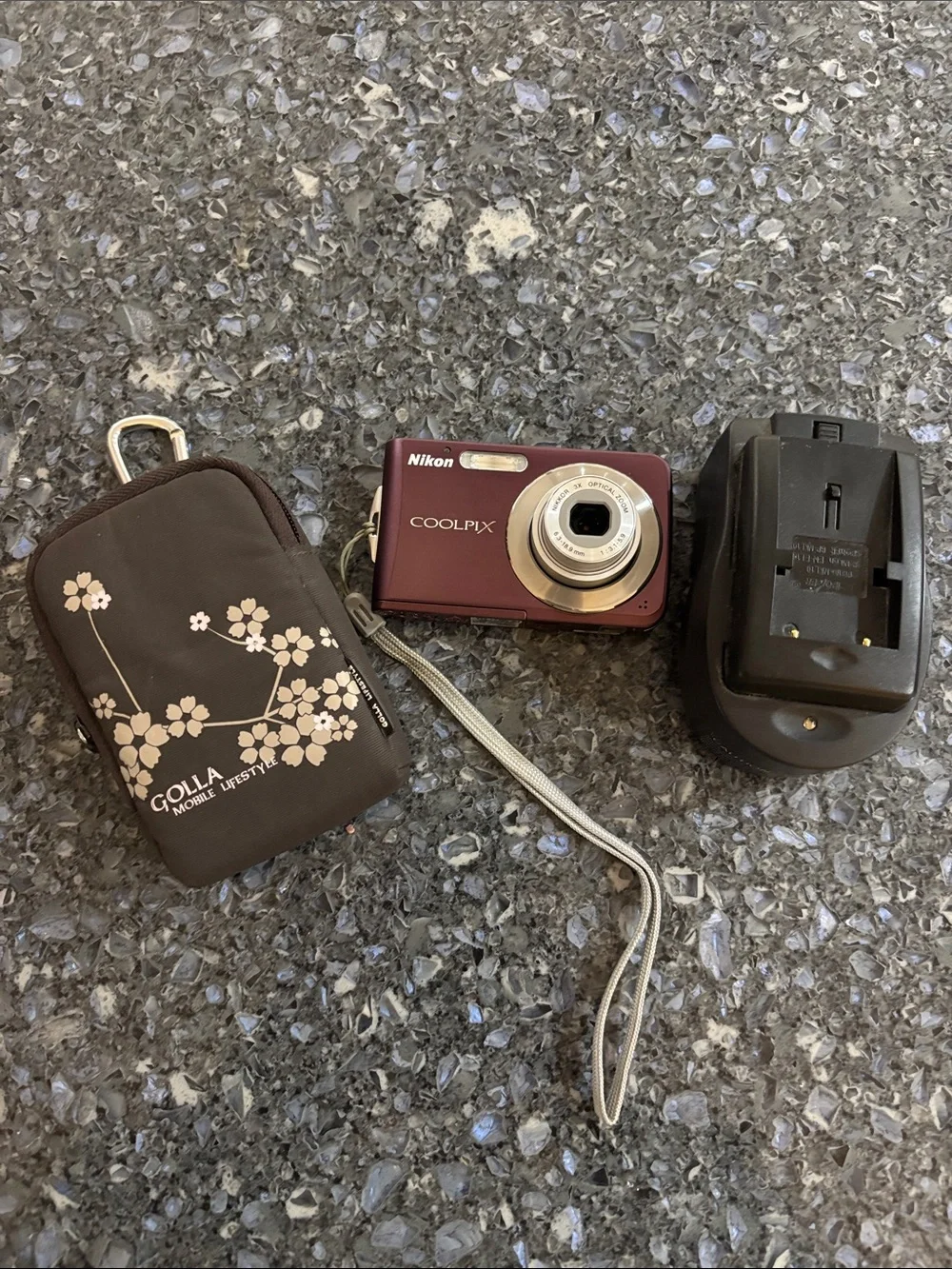Nikon COOLPIX Compact Digital Camera - Burgundy with Wrist Strap and Memory Card